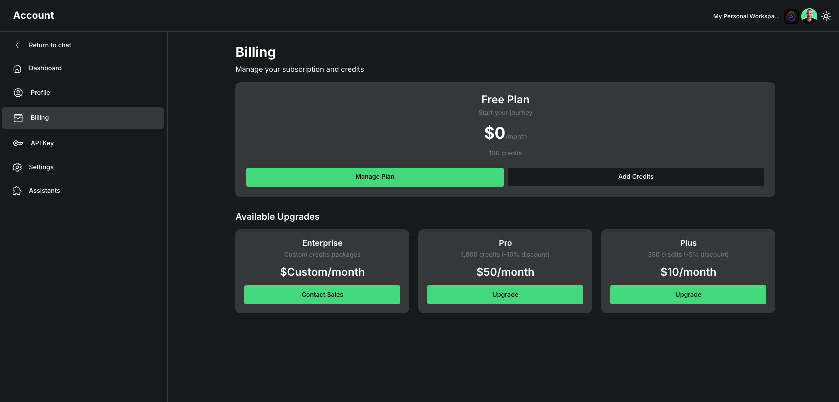 Billing Interface